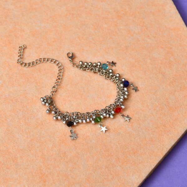 Perfect Combining of Tradition and Style: Elegant Oxidised Adjustable Half Kada Ghunguru Bracelet