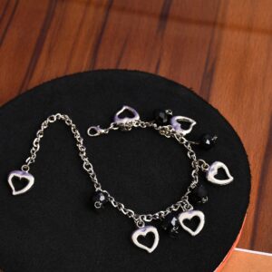 White Studded Sterling Silver with Clara Women's Silver Tone A Touch of Timeless Elegance: Rhodium-Plated Charm Bracelet