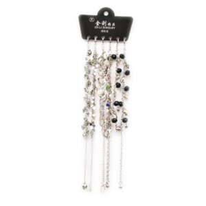 Six-piece combo pack of sterling silver zircon bracelets that redefine elegance