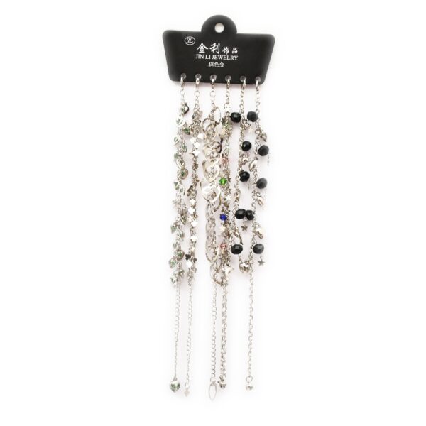 Six-piece combo pack of sterling silver zircon bracelets that redefine elegance