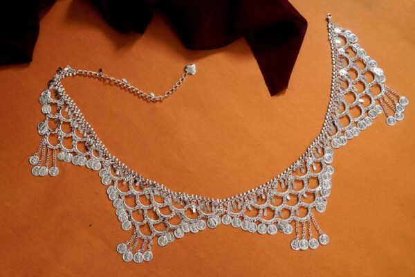 Trendy silver kamarbandhs for women with triangle patterns