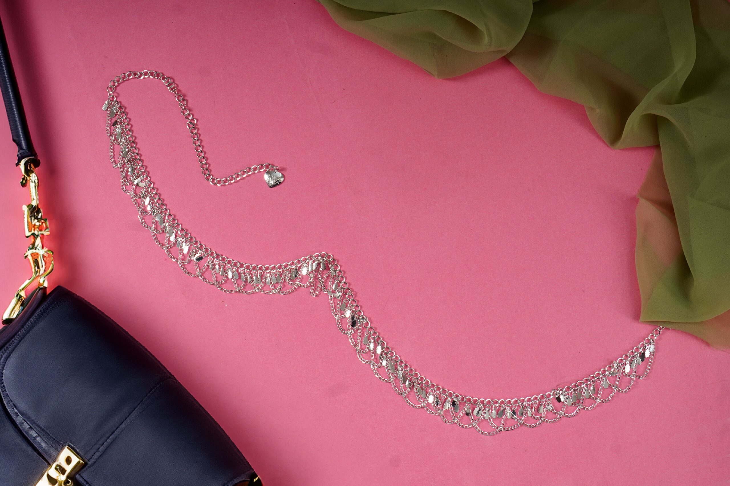 Modern women's silver kamarbandh jewelry that is both fashionable and on trend